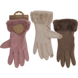 Faux suede winter gloves,