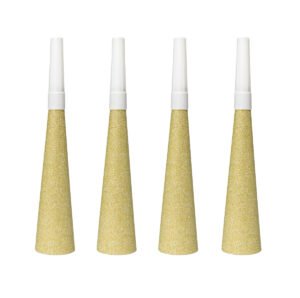 Gold coloured Glitter Horns 19 cm - 4 pieces