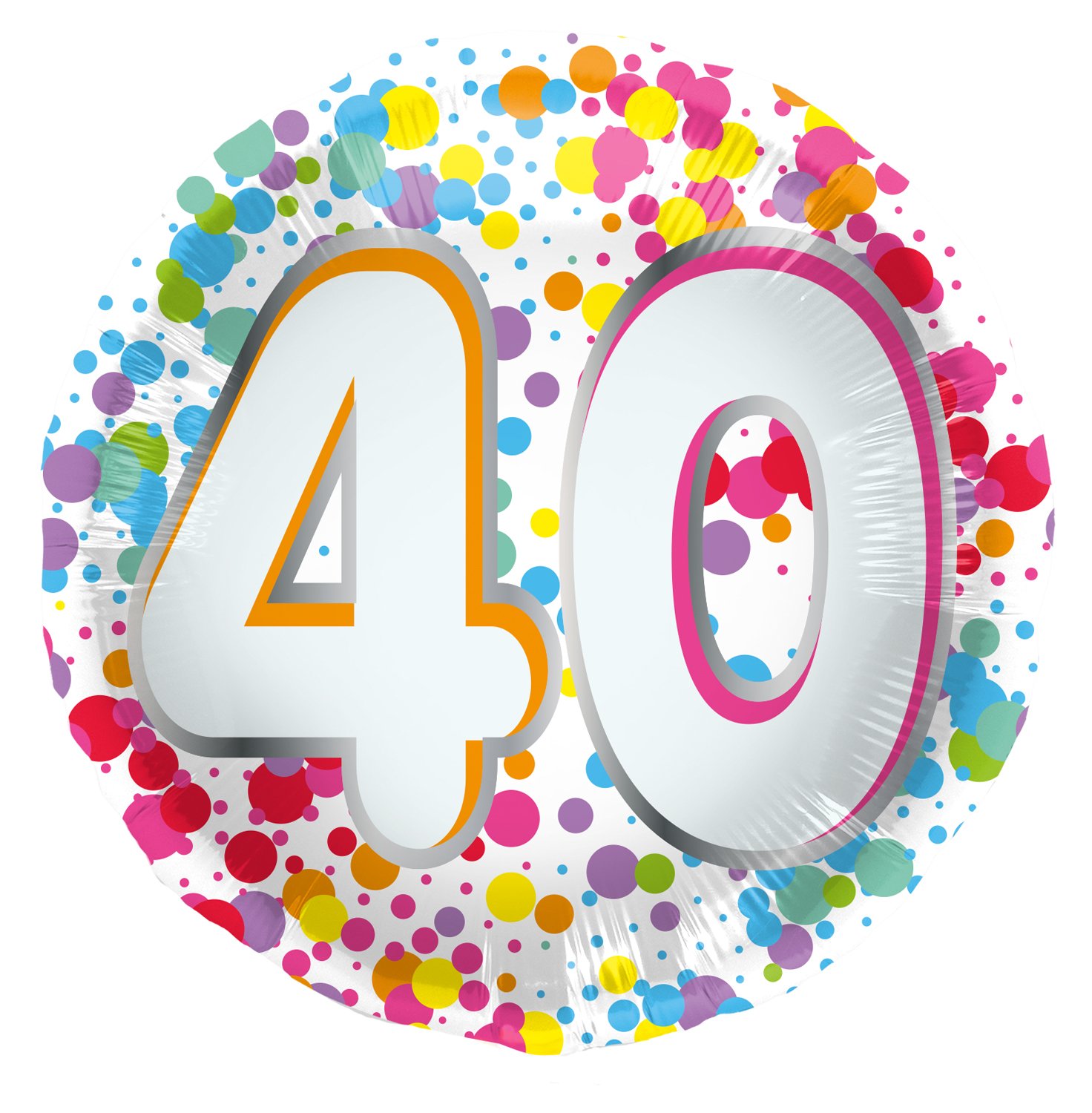 Foil Balloon - 40 - Rainbow - 45 cm