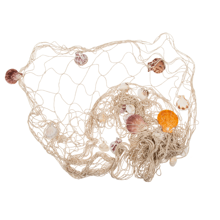 Fishing net with seashells, ca. 100 x 200 cm, - Image 3