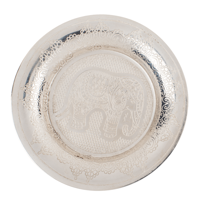 Silver colored metal-jewelry plate, ca. 10 cm, - Image 2