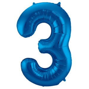 Foil Balloon Number 3 - Blue - 86 cm