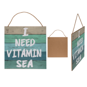 Wooden 'I Need Vitamin Sea' Hanging Sign