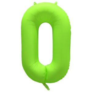 Foil Balloon Number 0 - Neon Green - 86 cm