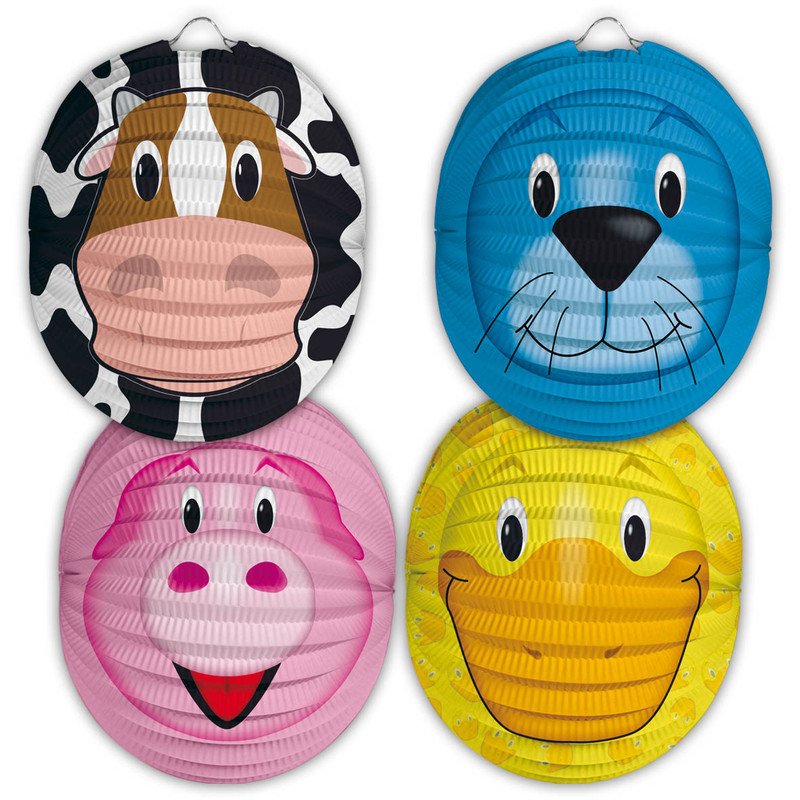 Lantern Animals Round Assorted - 22cm