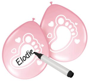 Writable Balloons Baby Girl - 6 pieces