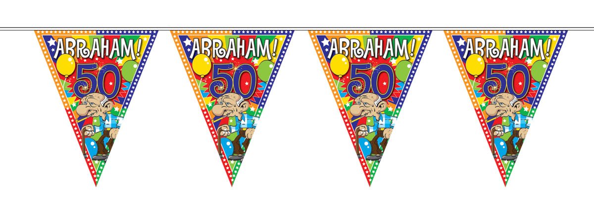 50th Birthday Abraham Super Party Bunting Garland - 10 m