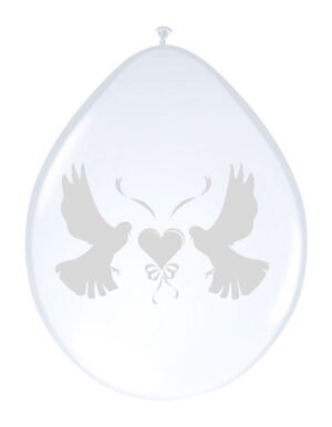 Romantic Wedding Gallons with Doves White - 8 pieces