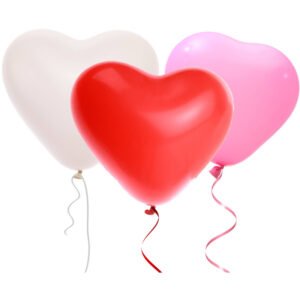 Hjärtformade ballonger blandade färger 30cm - 8 stycken