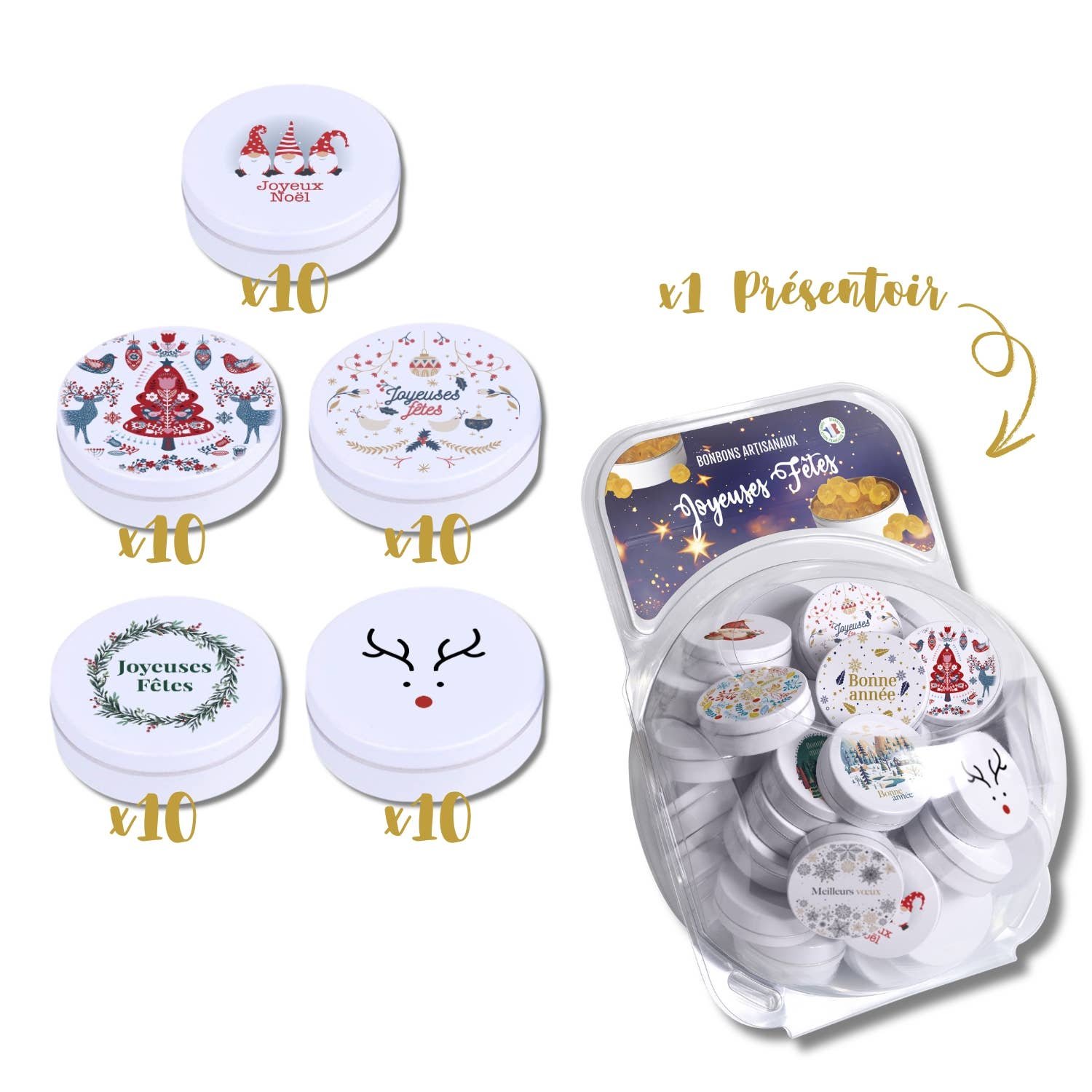 Candies | 50 Tins of 16g + Free blibool Display | HOLIDAYS