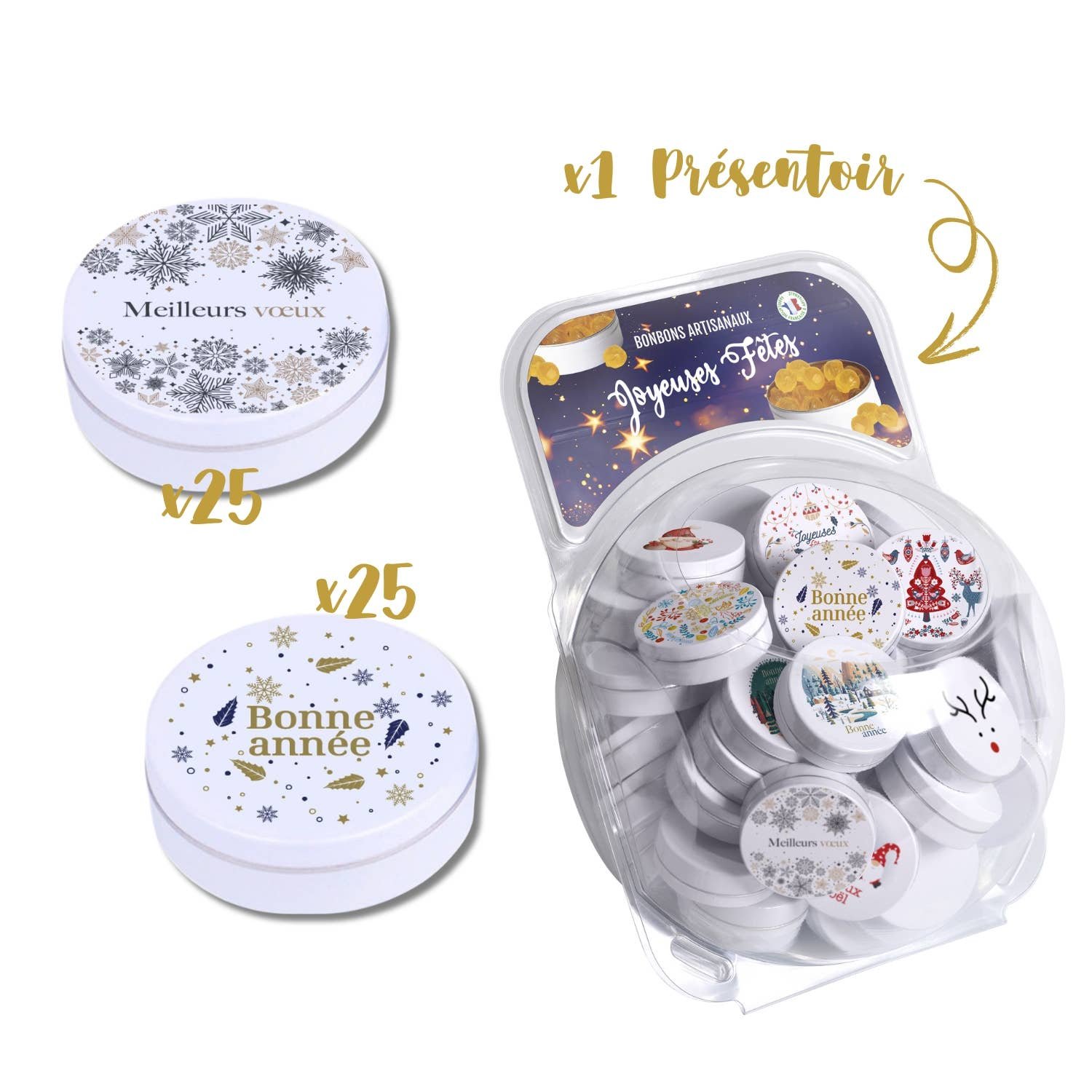 Candies | Honey & Vichy Lozenges | 50 Tins of 16g | SEASON|S GREETINGS