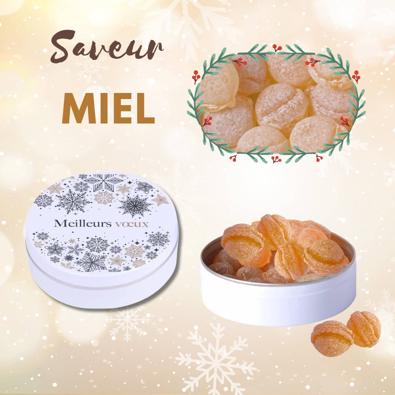 Candies | Honey & Vichy Lozenges | 50 Tins of 16g | SEASON|S GREETINGS - Image 2
