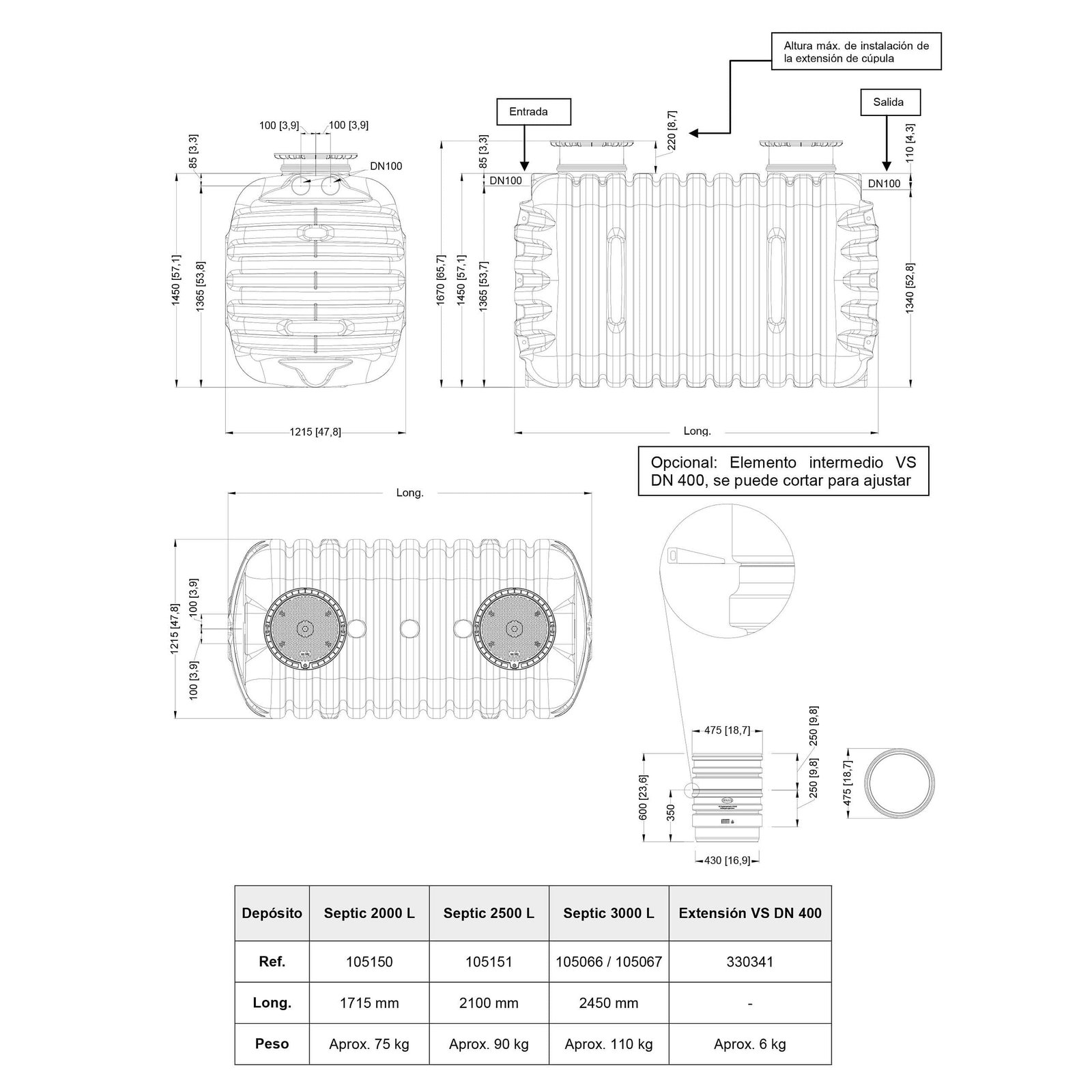 Underground rainwater tank 2000L GRAFF COMPACT - Image 2