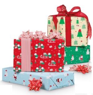 CHRISTMAS GIFT PAPER ROLL 0.7X2MTS ASSORTMENT FOR CHILDREN