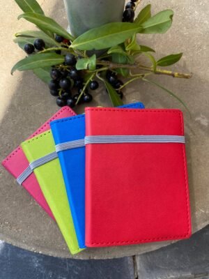Leatherette pad with cover, card holder, pen holder and eraser