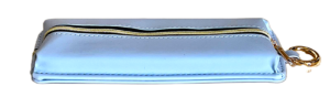 Flat rectangular 20x7cm leatherette case with washer